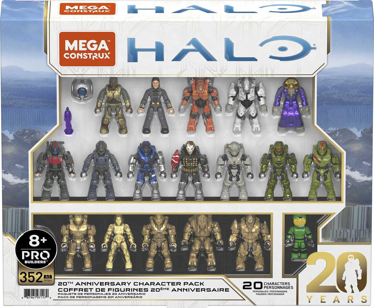 Mega Brands Halo collection of poseable figures with stands for display