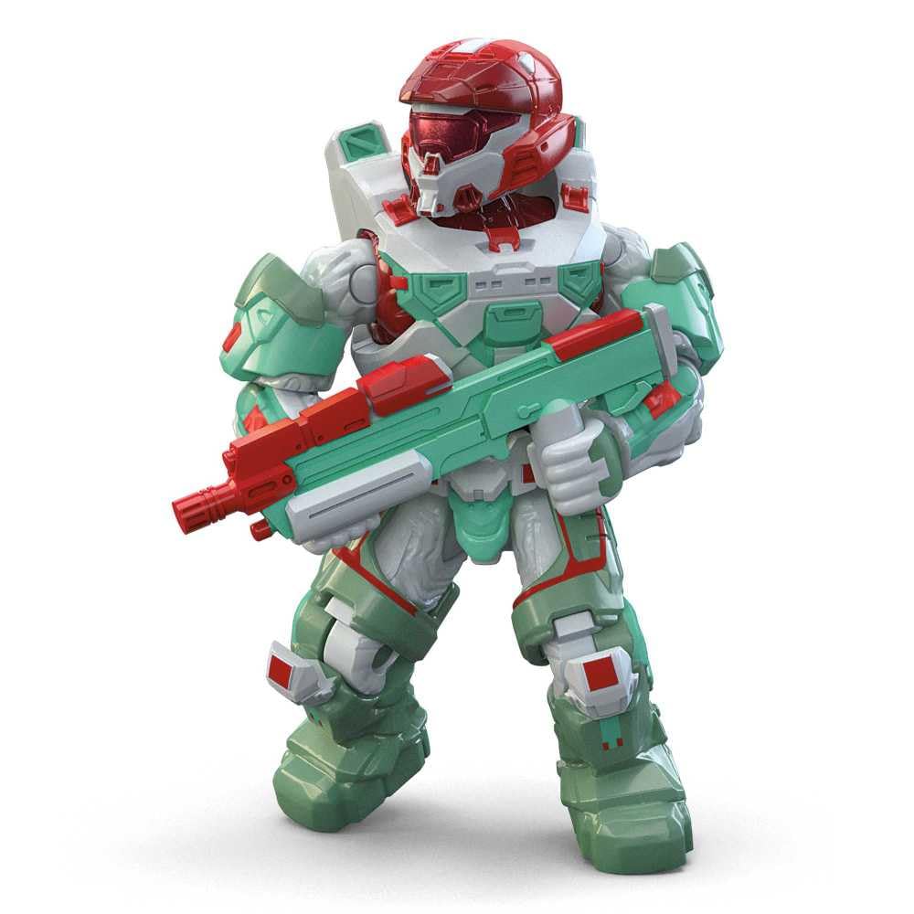 Mega Brands Halo Heroes Spartan MK VII Series 18 figure shows articulation for epic posing.