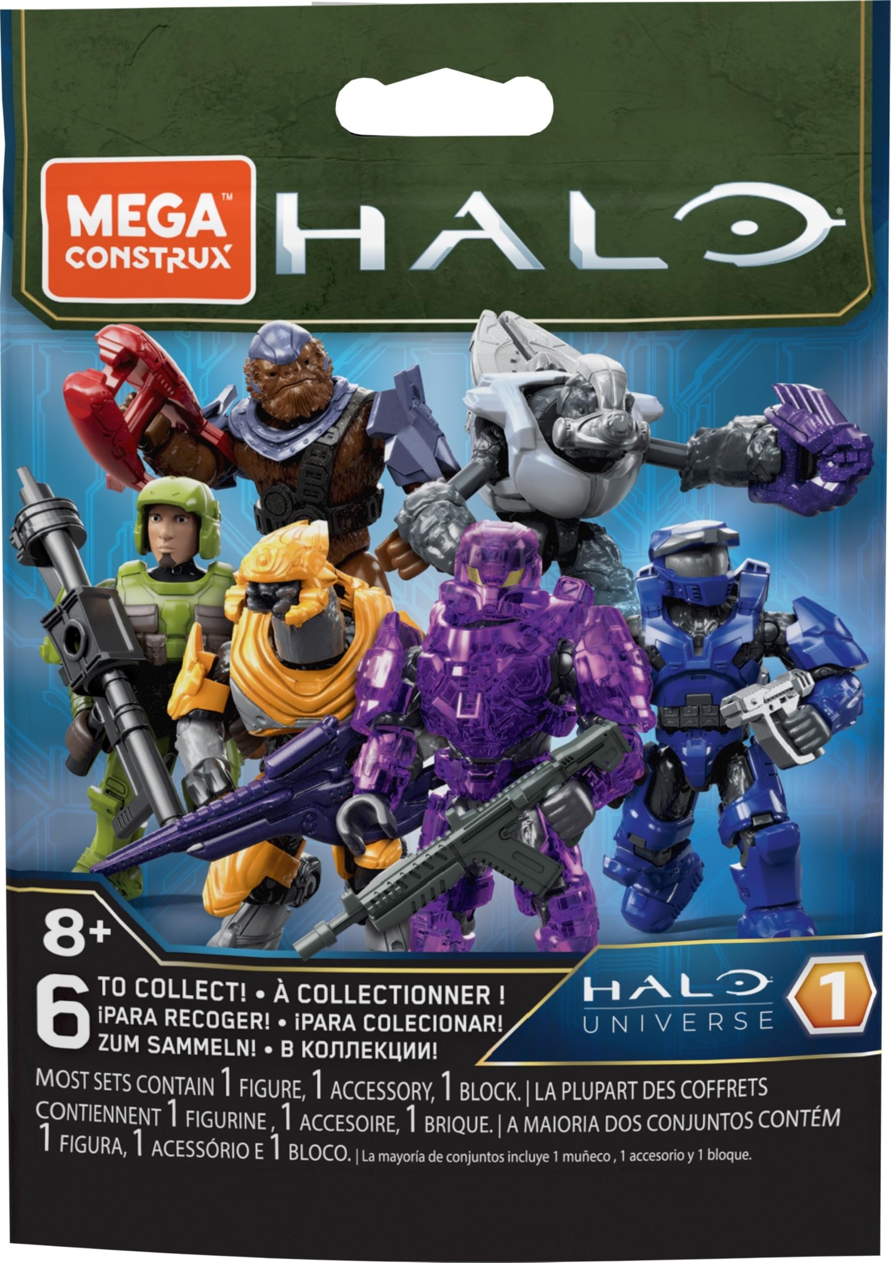 Mega Brands Halo Series 3 blind-pack figures for collectible display.