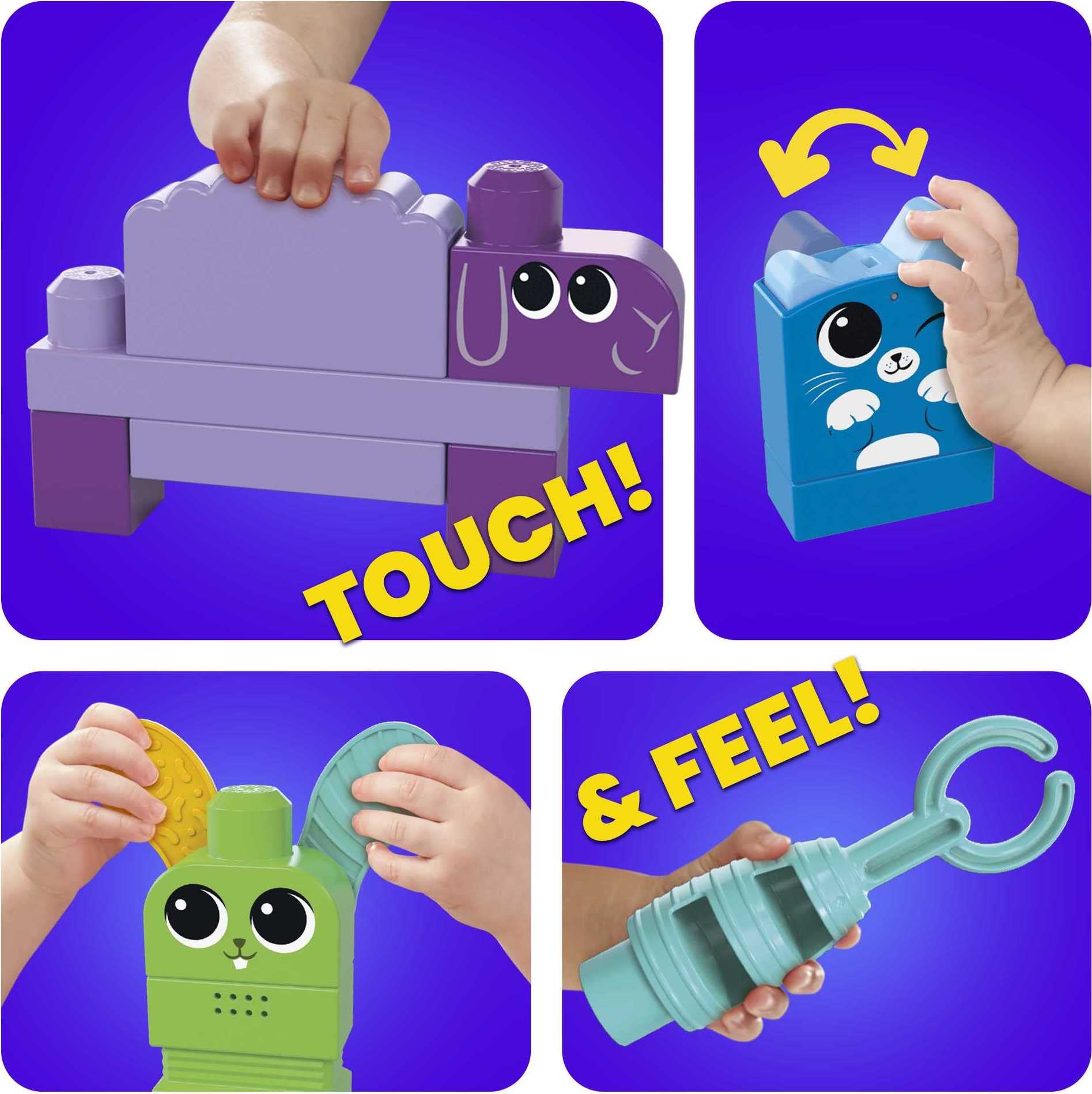 Mega Brands Mega Bloks farm band sheep guiro invites gentle scraping sounds and sensory exploration