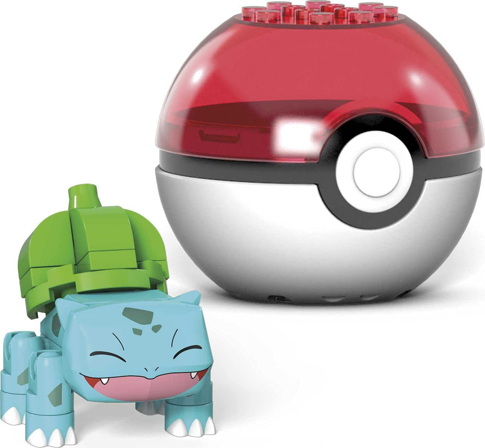 Mega Construx Poké Ball display base for posing and showcasing Bulbasaur.