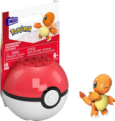 Mega Construx Pokemon Charmander in battle stance for exciting display and play