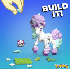Mega Construx Pokemon Power Pack Galarian Ponyta side-build shows battle leg animation