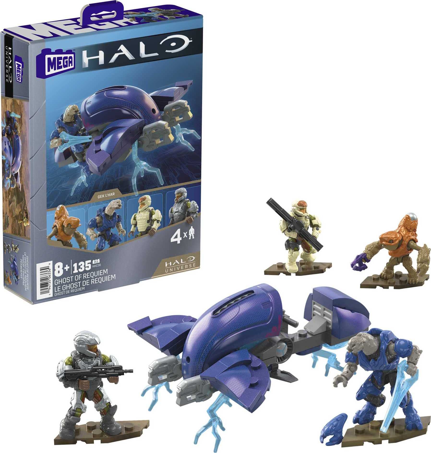 Mega Brands Halo Ghost of Requiem vehicle with cockpit for dynamic display