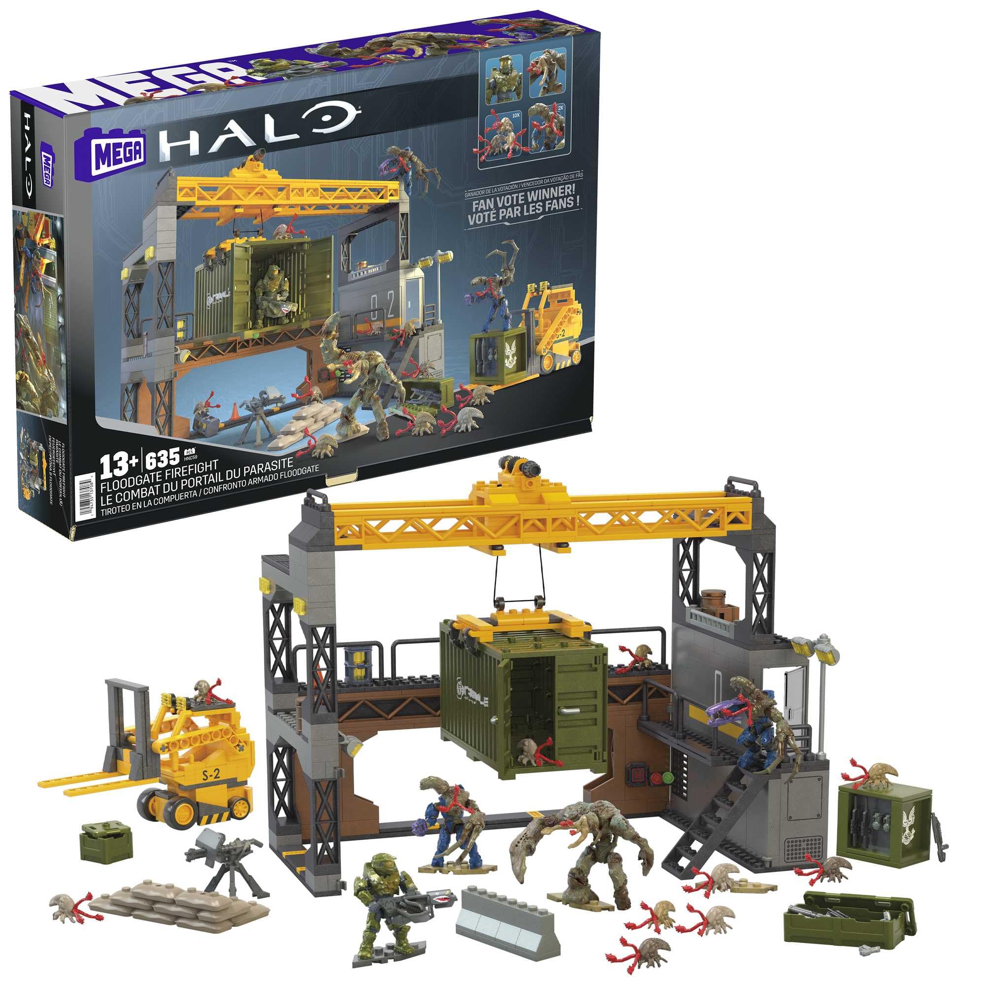 Mega Brands MEGA Halo Floodgate crane and winch in action for realistic setup