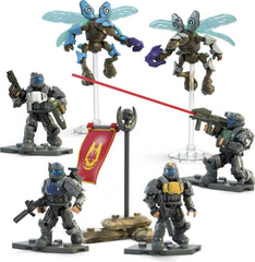Mega Brands Mega Halo ODST Hive Exterminators Drone Blue figure enhances aerial role play.