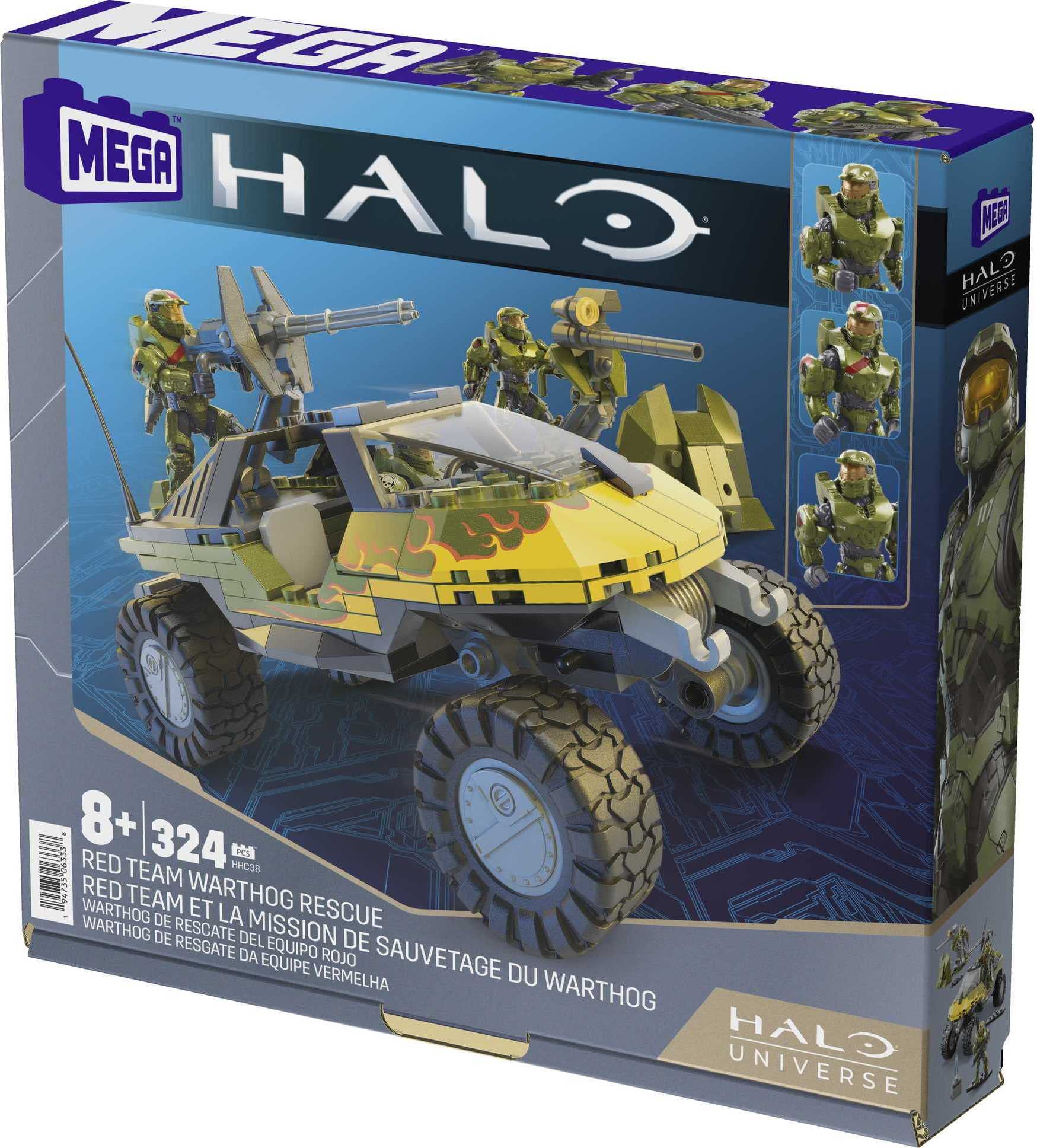 Mega Halo Red Team Warthog Rescue 324-piece set compatible with Mega Brands and other builds