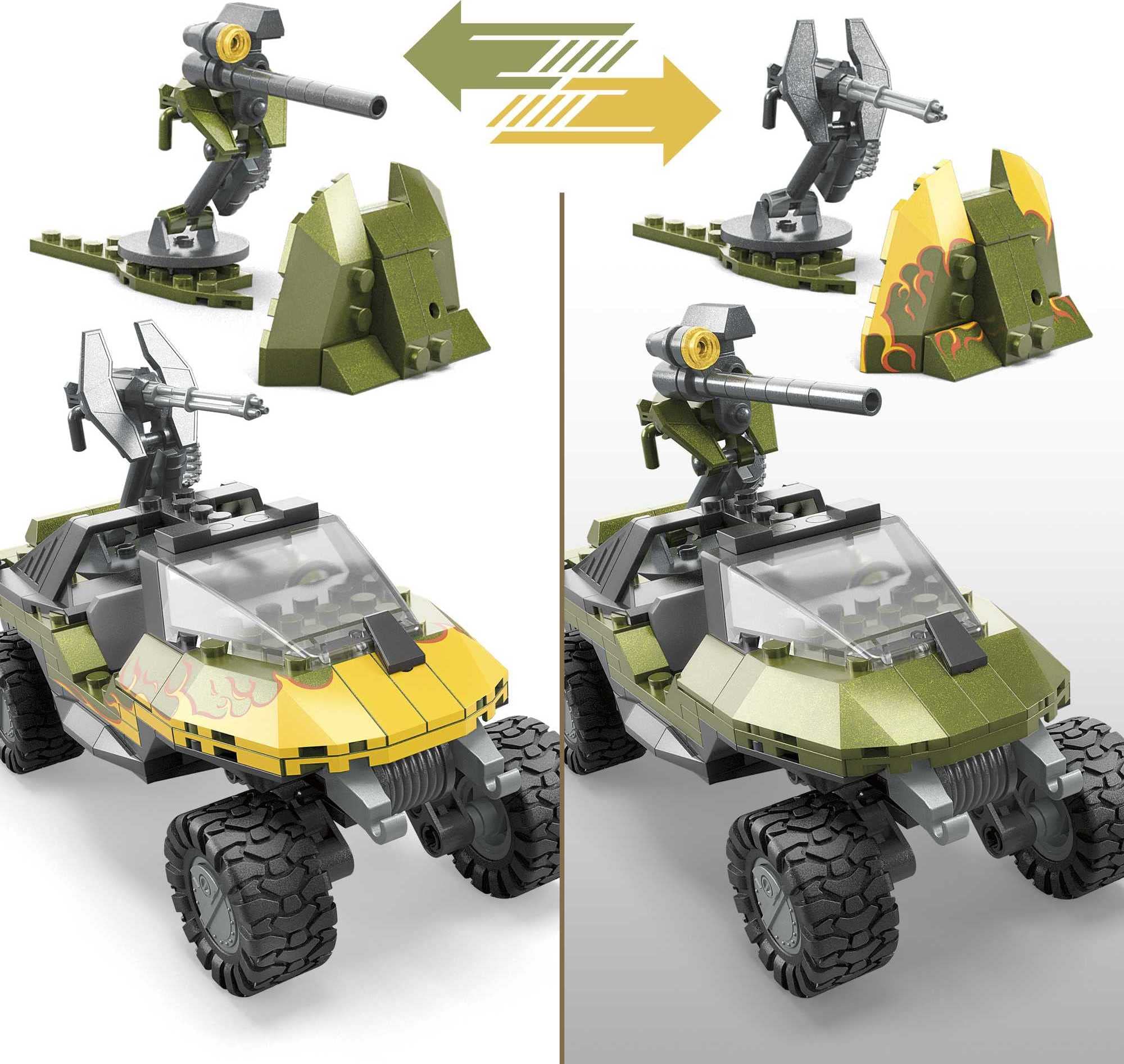 Mega Halo Red Team Warthog Rescue with driver and passenger seats for authentic missions