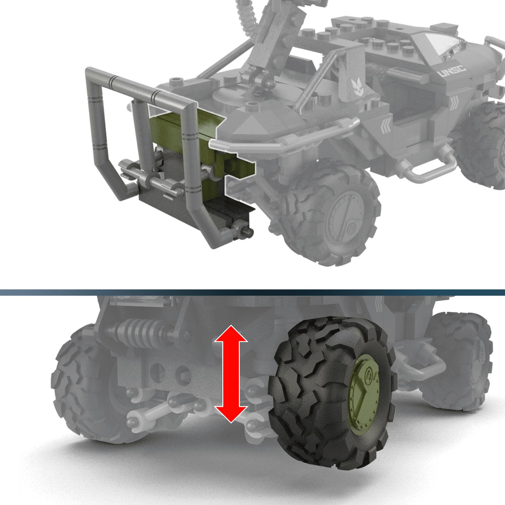 MEGA Halo Warthog five micro figures with poseable articulation.