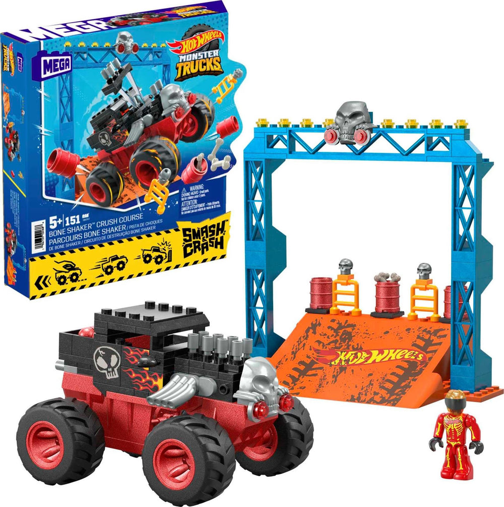 Mega Brands Hot Wheels Bone Shaker Crush Course assembly for imaginative play
