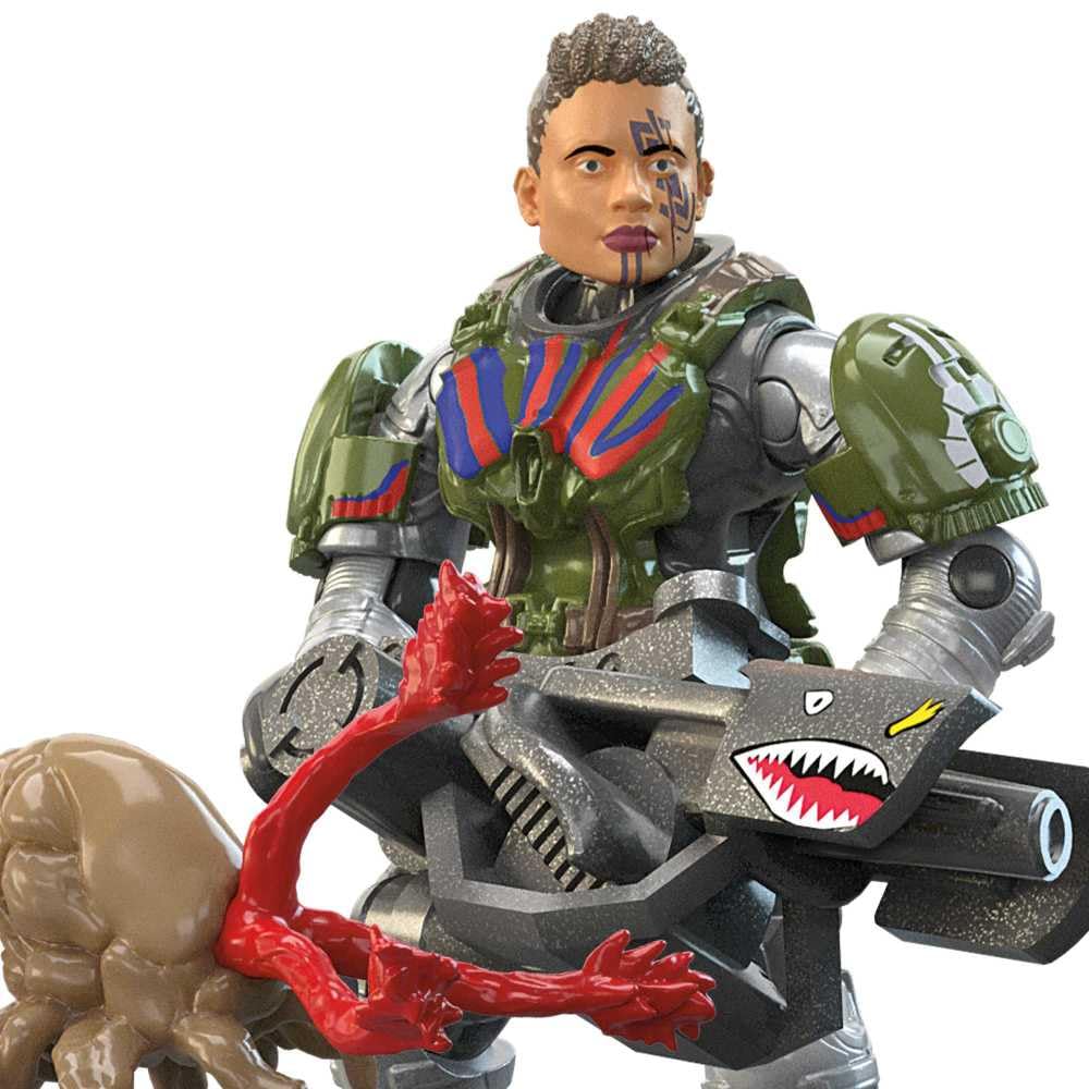 Mega LT. Colonel Kinsano figure in action pose for dramatic display.