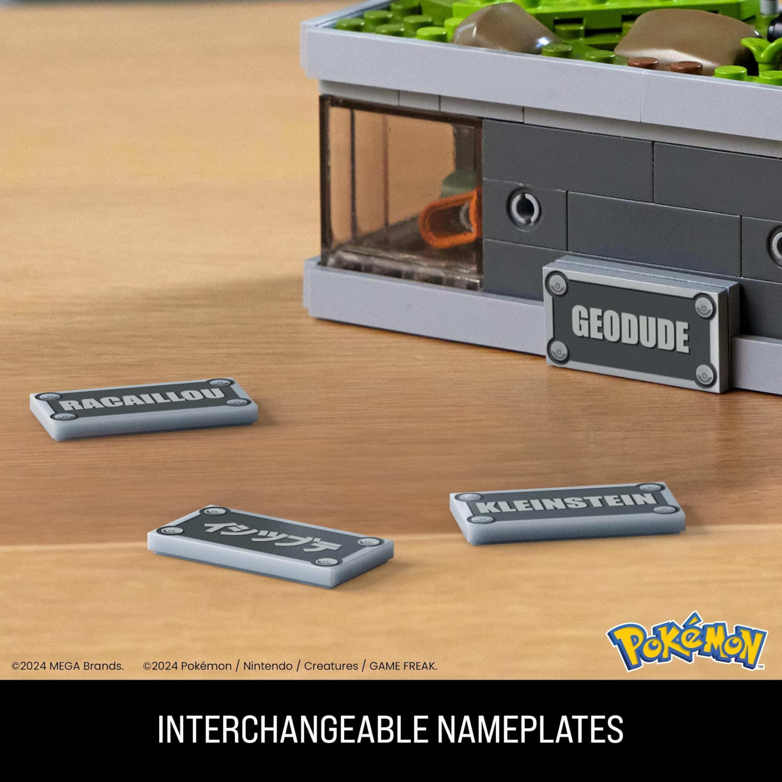 Mega Brands Geodude mini figure pairs well with other Motion sets for expanded display.