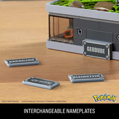 Mega Brands Geodude mini figure pairs well with other Motion sets for expanded display.