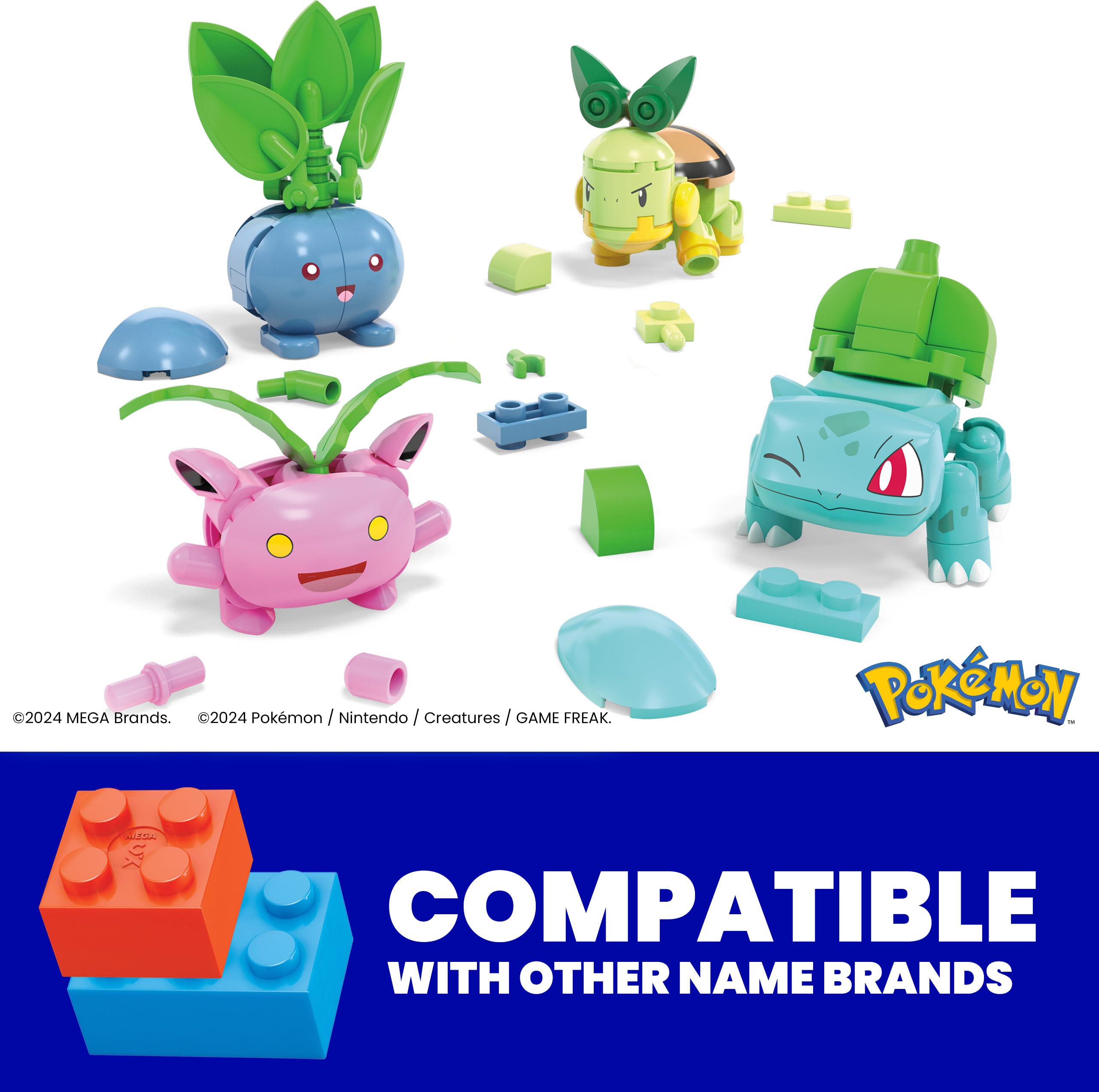 Mega Brands Turtwig-figure promotes creative building and storytelling.