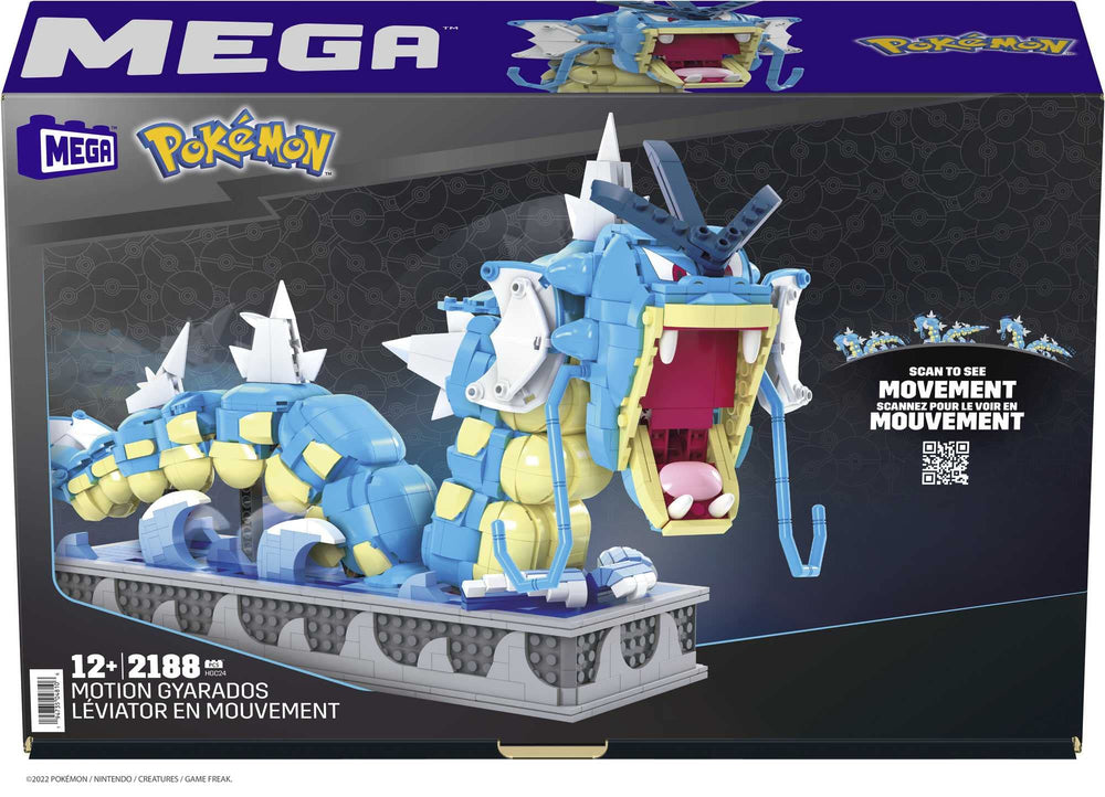 Mega Brands MEGA Pokémon Gyarados ocean environment adds immersive backdrop.
