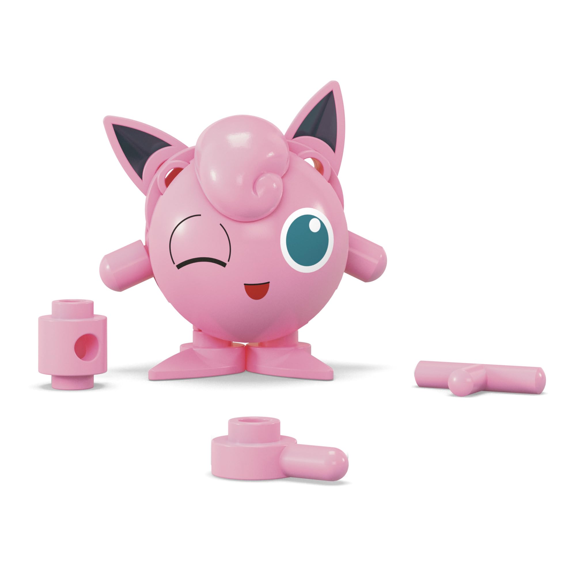 Mega Brands MEGA Pokémon Jigglypuff assembly with durable connectors ensures lasting builds.