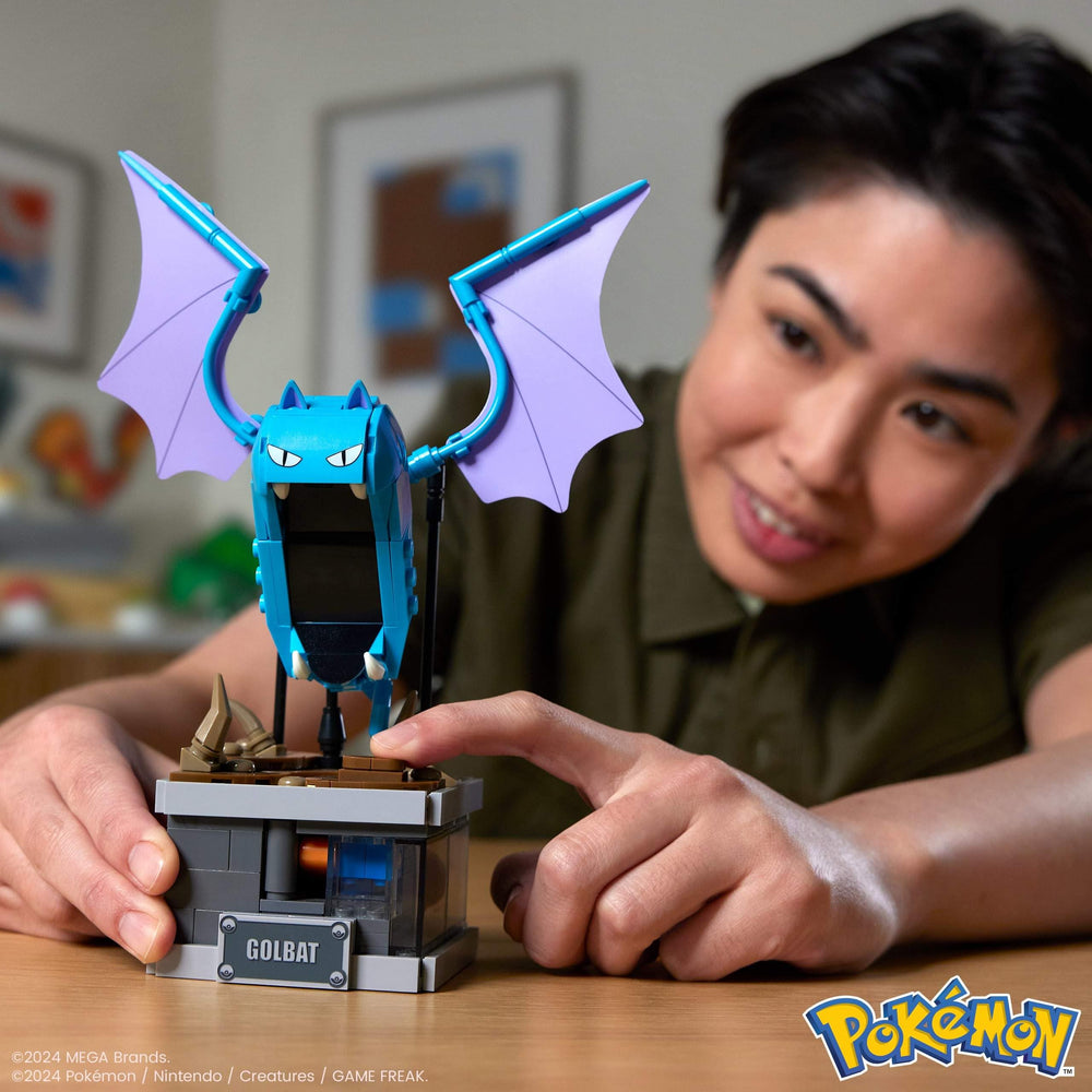 Golbat wing-flap motion adds interactive appeal to desks and shelves.