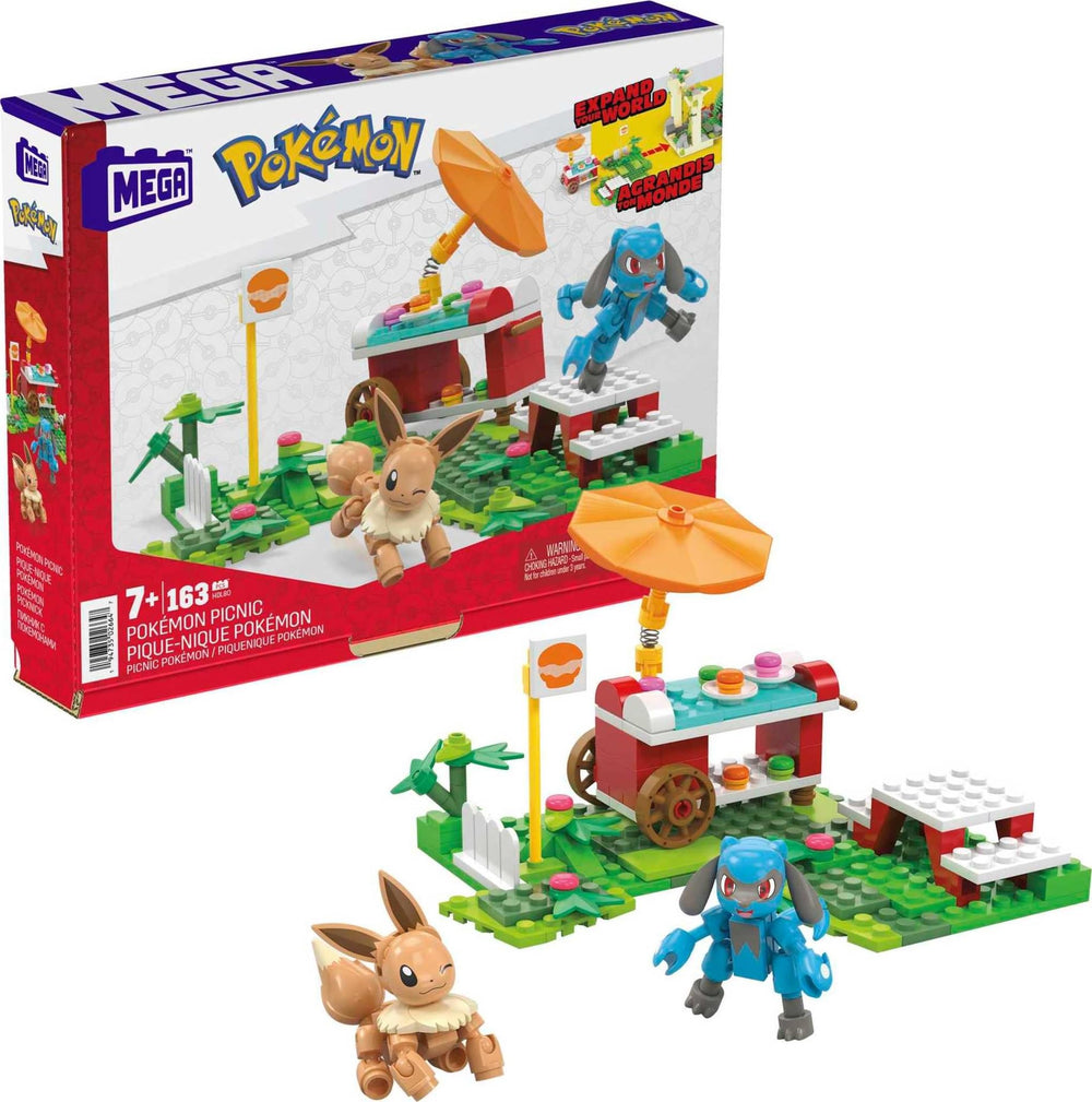 Mega Brands MEGA Pokémon Picnic Eevee and Riolu duo with colorful interlocking bricks