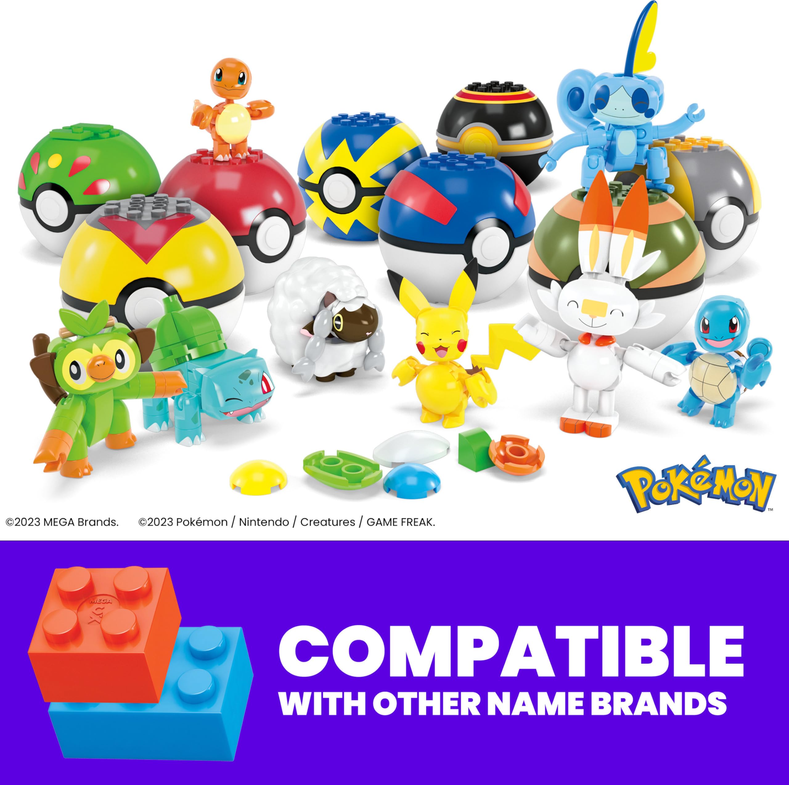 Mega Brands MEGA Pokémon Pikachu figure ready for action-packed adventures.