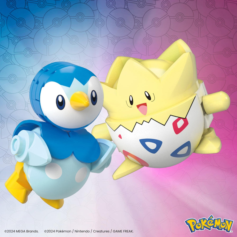 Piplup buildable figure from MEGA Pokémon set for creative storytelling.
