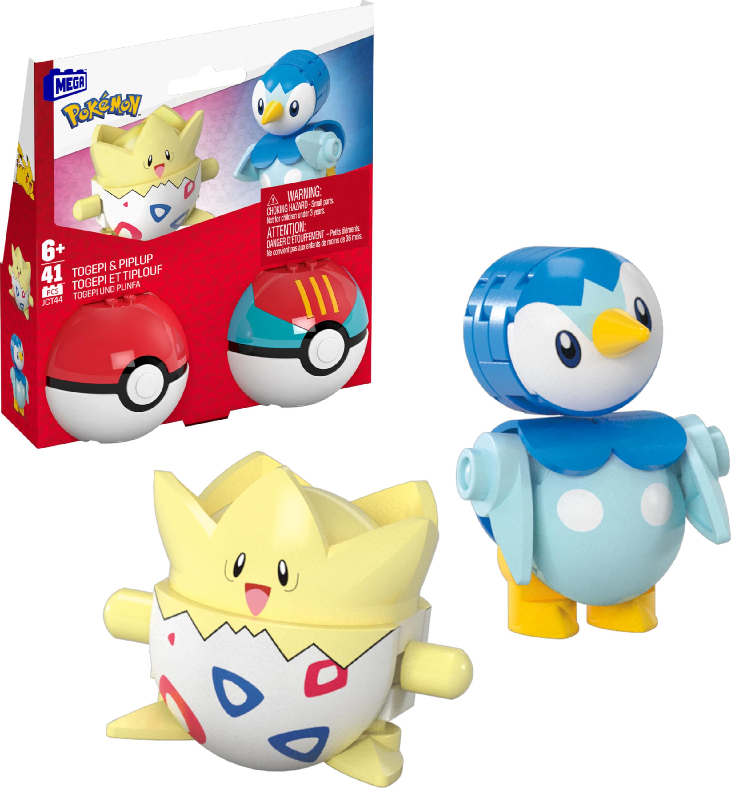 Mega Brands MEGA Pokémon Togepi and Piplup buildable figures in Poké Balls for imaginative play.