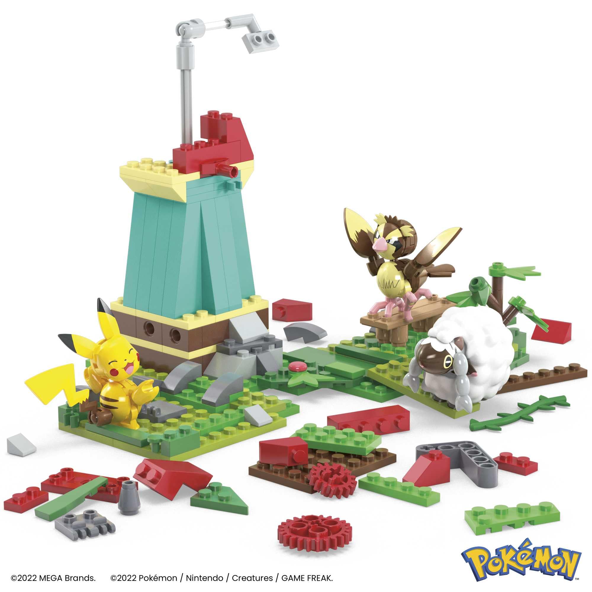 Mega Brands Wooloo figure enhances farm scenery for creative role play.