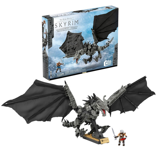 Mega Brands Alduin World Eater battle model with 25-inch wingspan for dramatic display