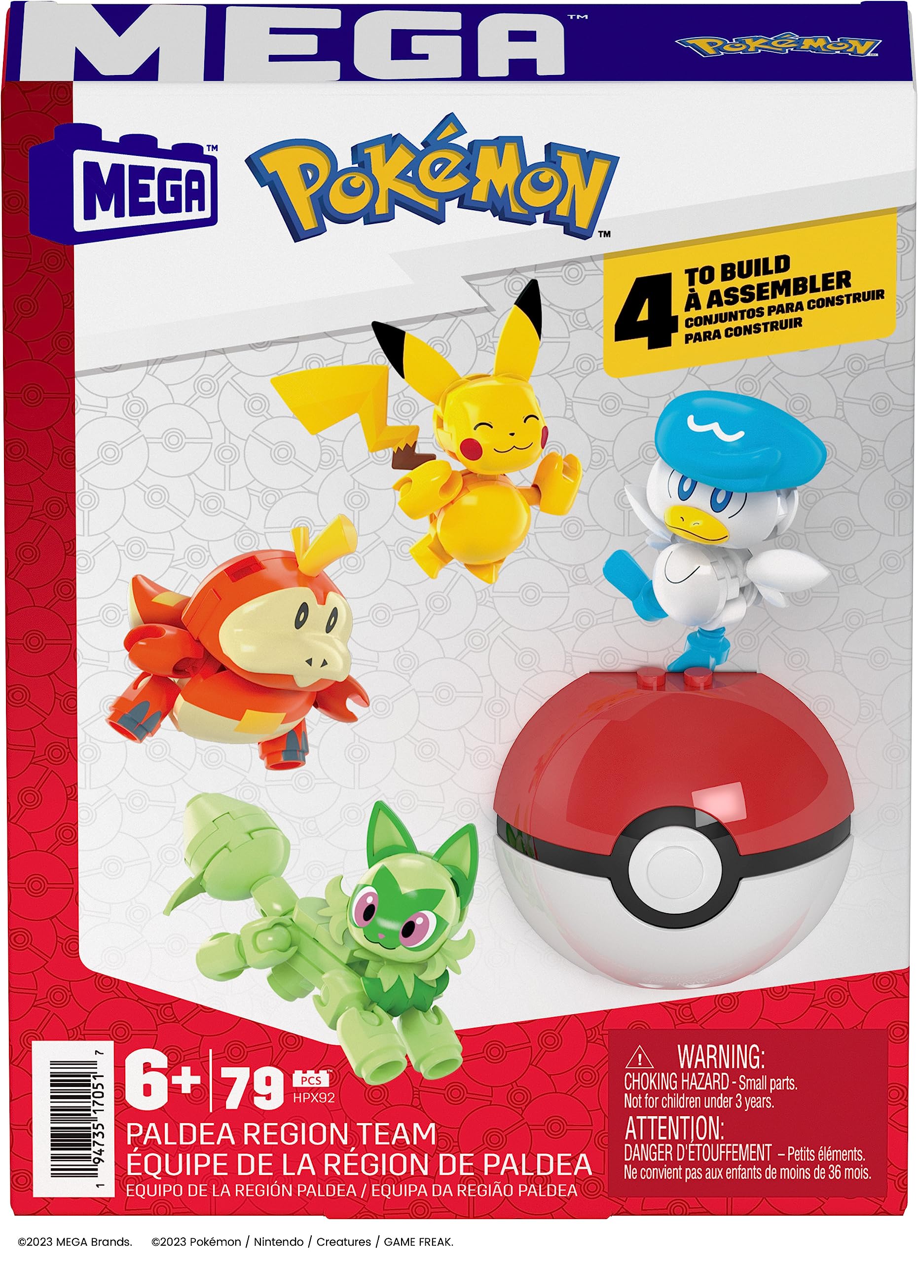 Mega Brands Paldea set compatible with other Pokemon kits for expanded displays.