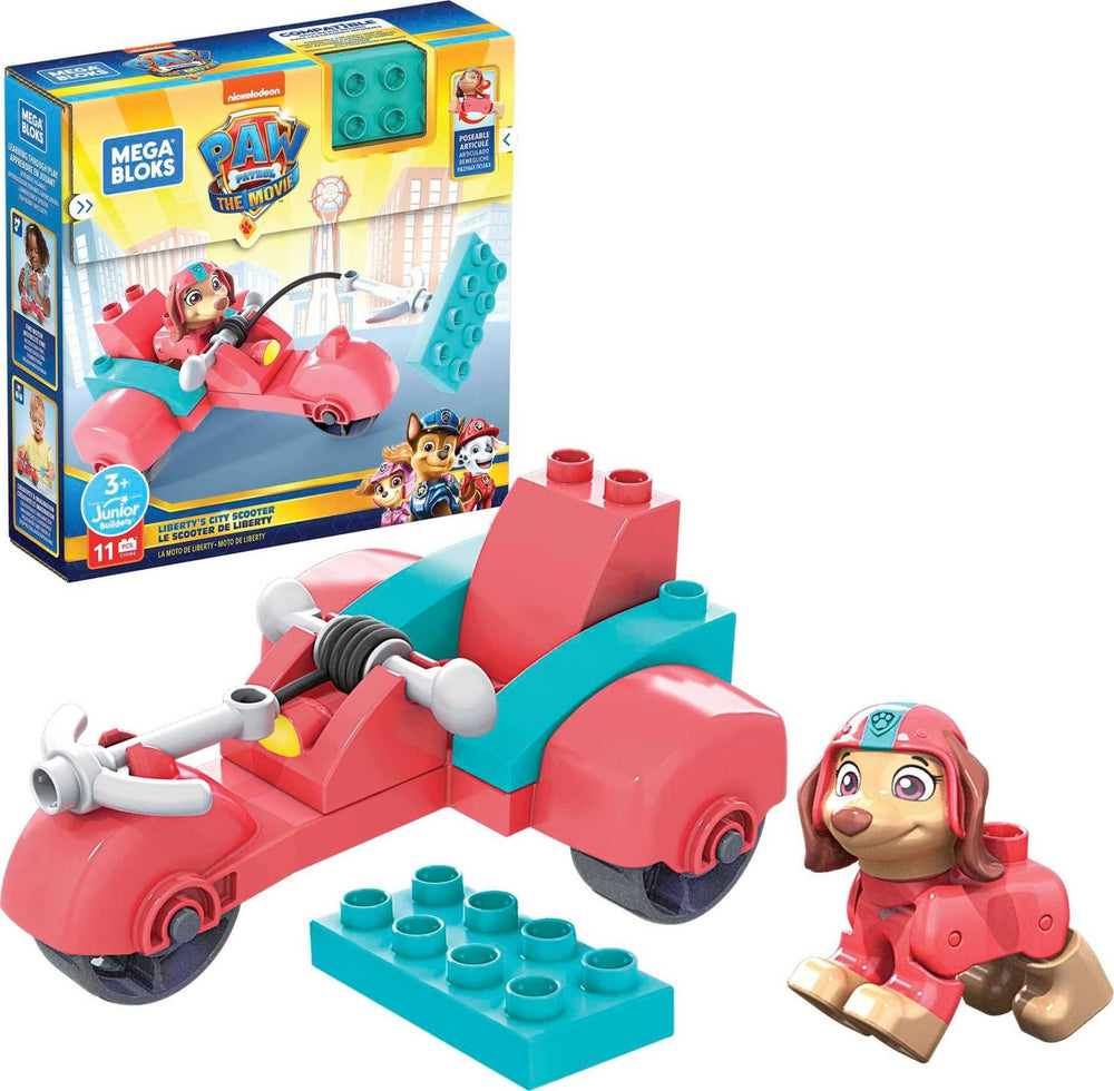PAW Patrol Mega Bloks Liberty scooter build for imaginative play