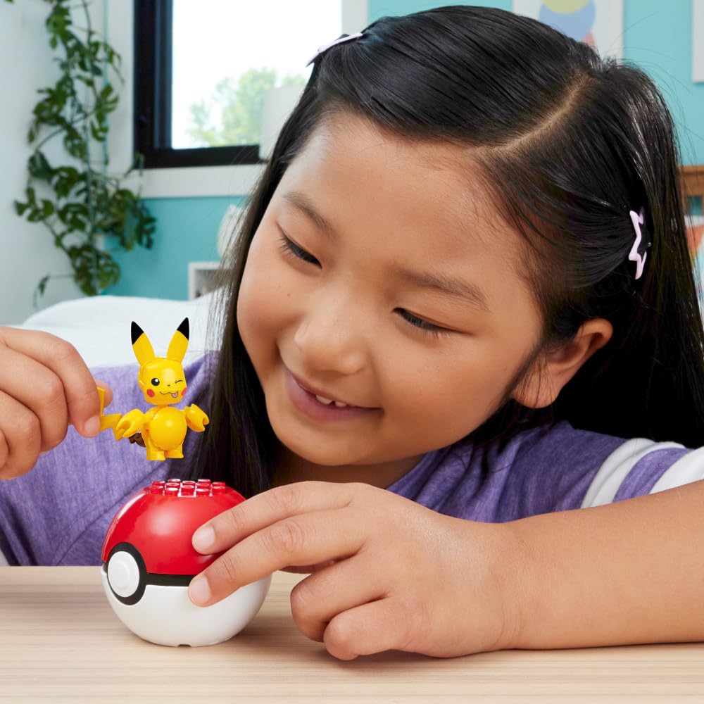 Mega Brands Pikachu Ball builder in action supports cooperative play and problem solving.