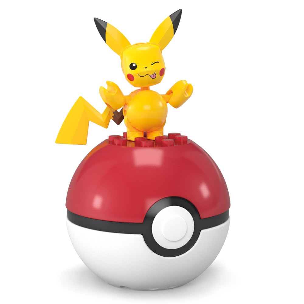 Mega Brands Pikachu Ball colorful pieces showcase vibrant construction play.