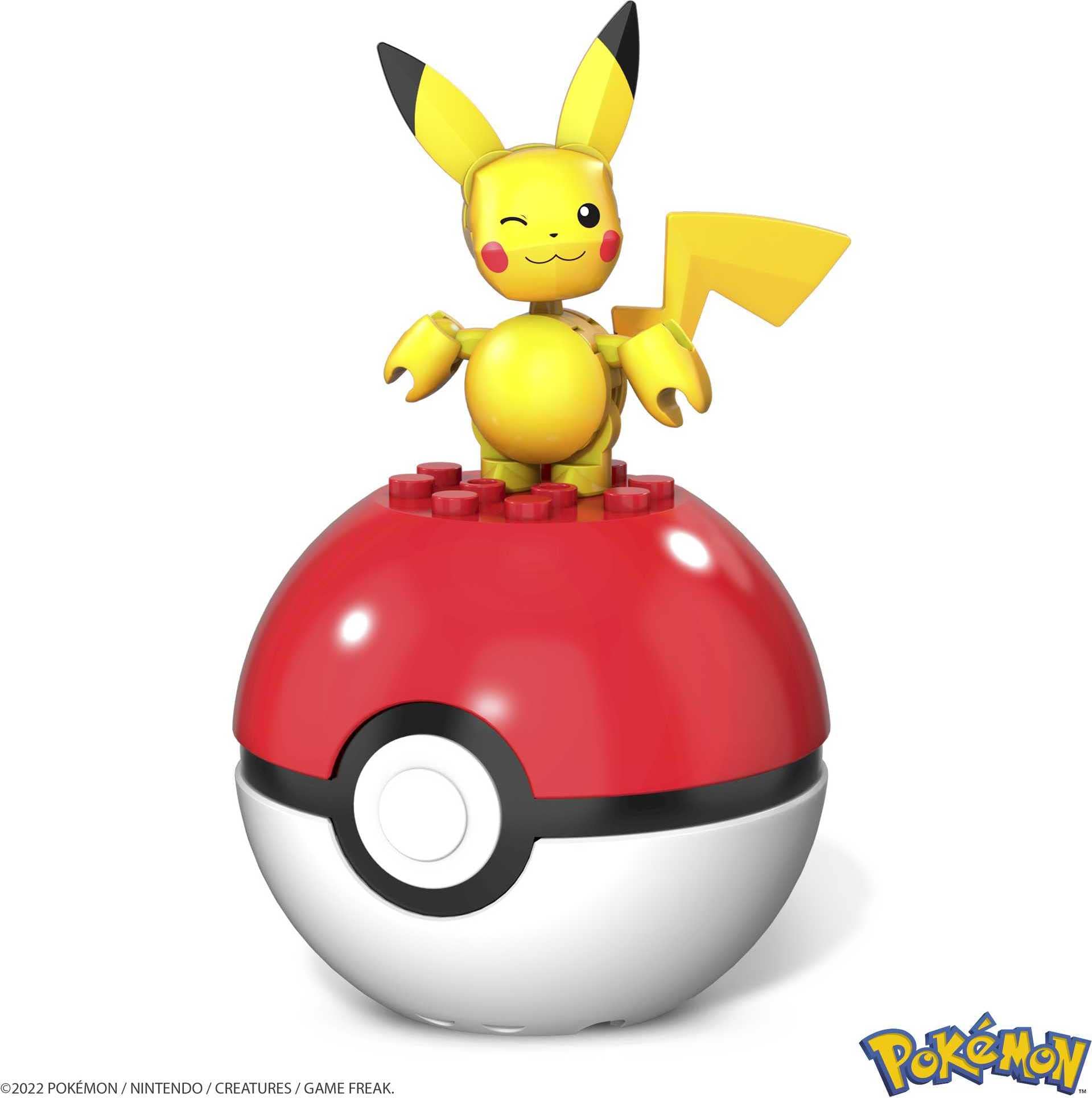 Mega Brands Pikachu set connects with other Mega Construx figures
