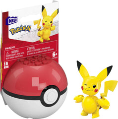 Mega Brands Pikachu figure on display stand for imaginative play
