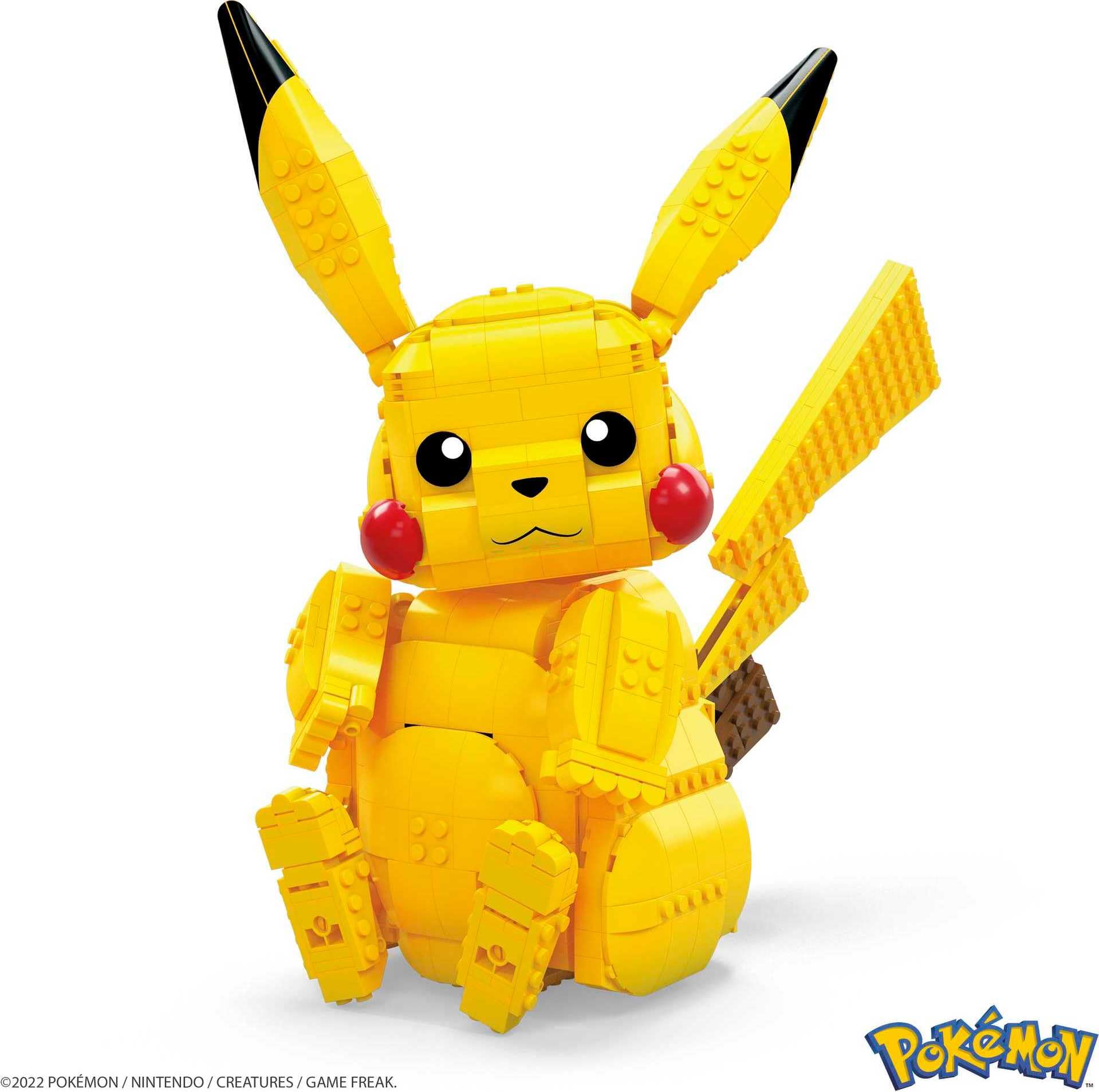 Mega Brands Pikachu posed with legs and tail enables flexible posing