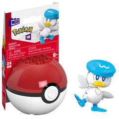 Mega Brands Quaxly Pokeball build opens for imaginative play and collection.