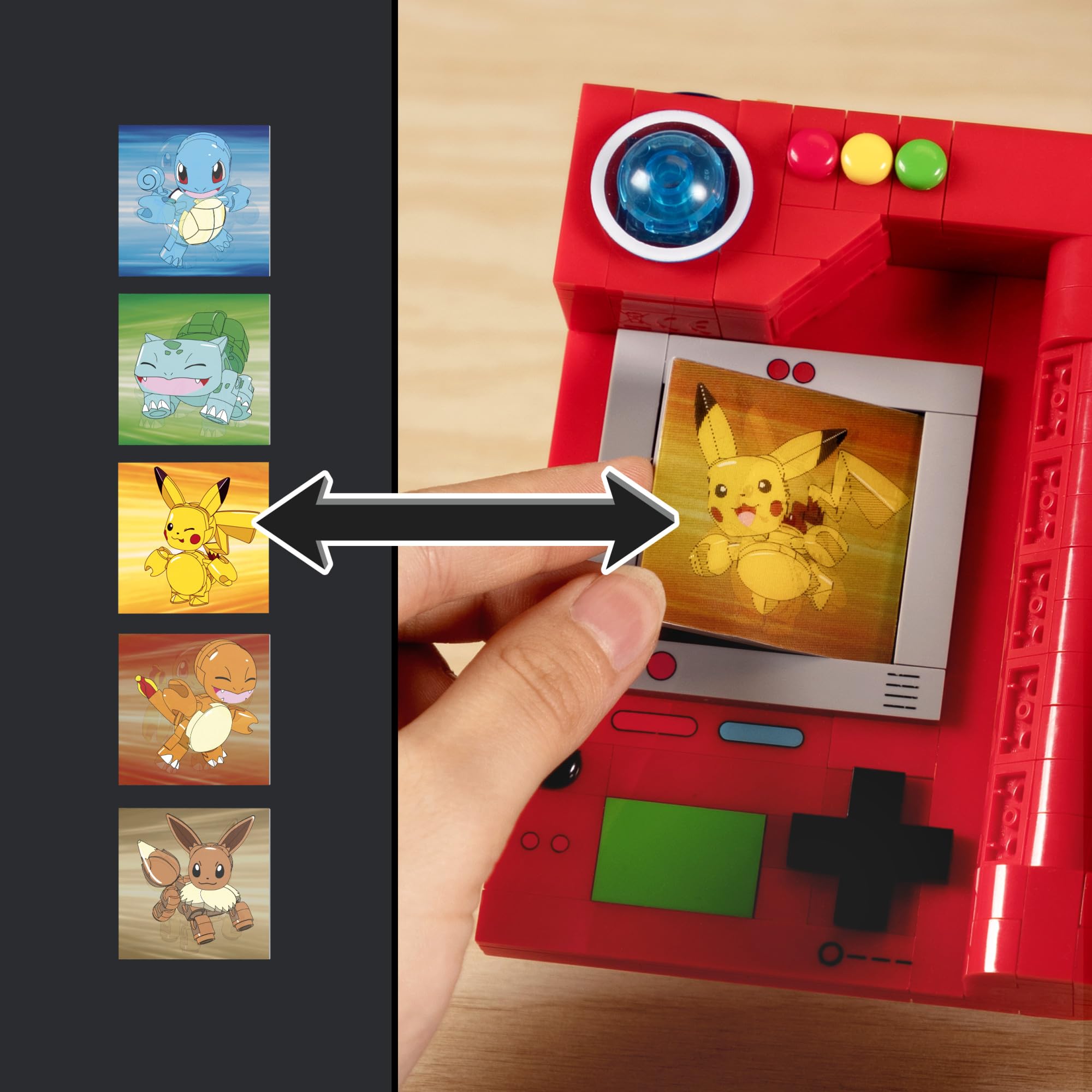 Mega Brands Pokedex lenticular Bulbasaur card adds interactive display options.