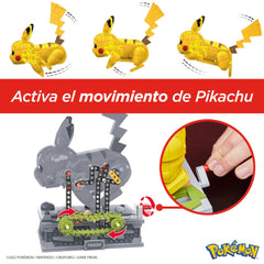 Mega Brands Pokémon Motion Pikachu over a thousand bricks for a detailed buildable figure.