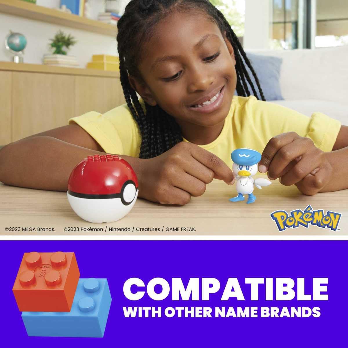 Mega Brands Quaxly assembly in motion encourages dynamic posing and display.