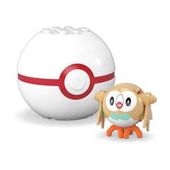 Close up of the 24-piece Rowlet set showing compact parts