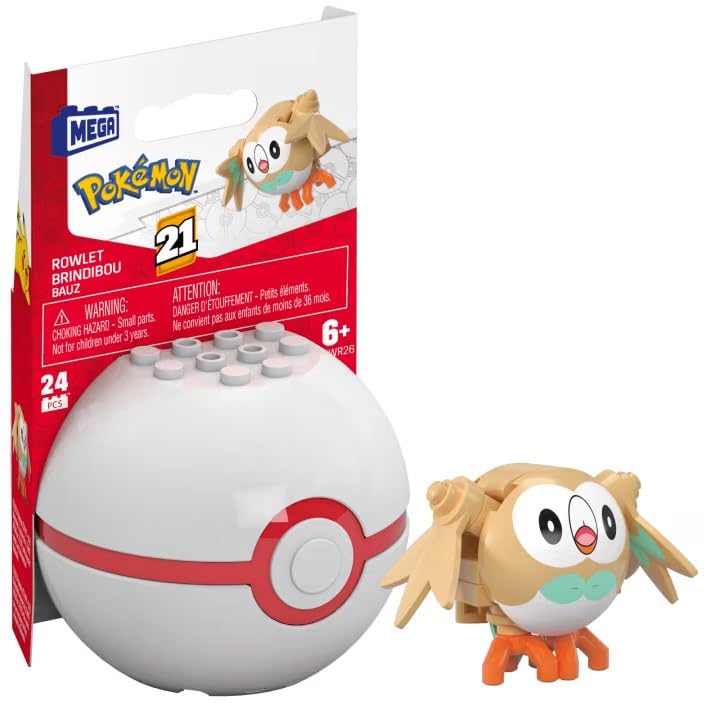 Mega Brands Rowlet building toy kit poseable figure for imaginative play