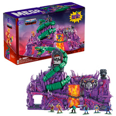 Mega Brands Snake Mountain front view highlighting authentic MOTU detailing for display.