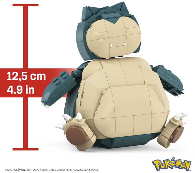 Mega Brands Snorlax building set close-up of bricks showing compatibility with other sets