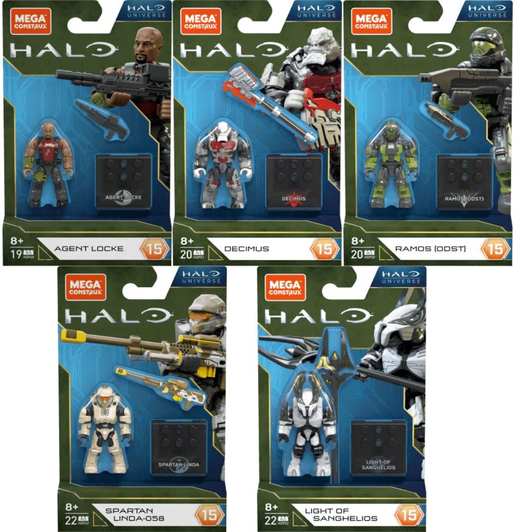 Mega Construx Halo Agent Locke figure with detailed armor for display and play.