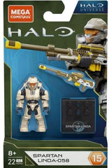 Mega Construx Halo Spartan Linda-058 figure with articulated joints for dynamic poses.