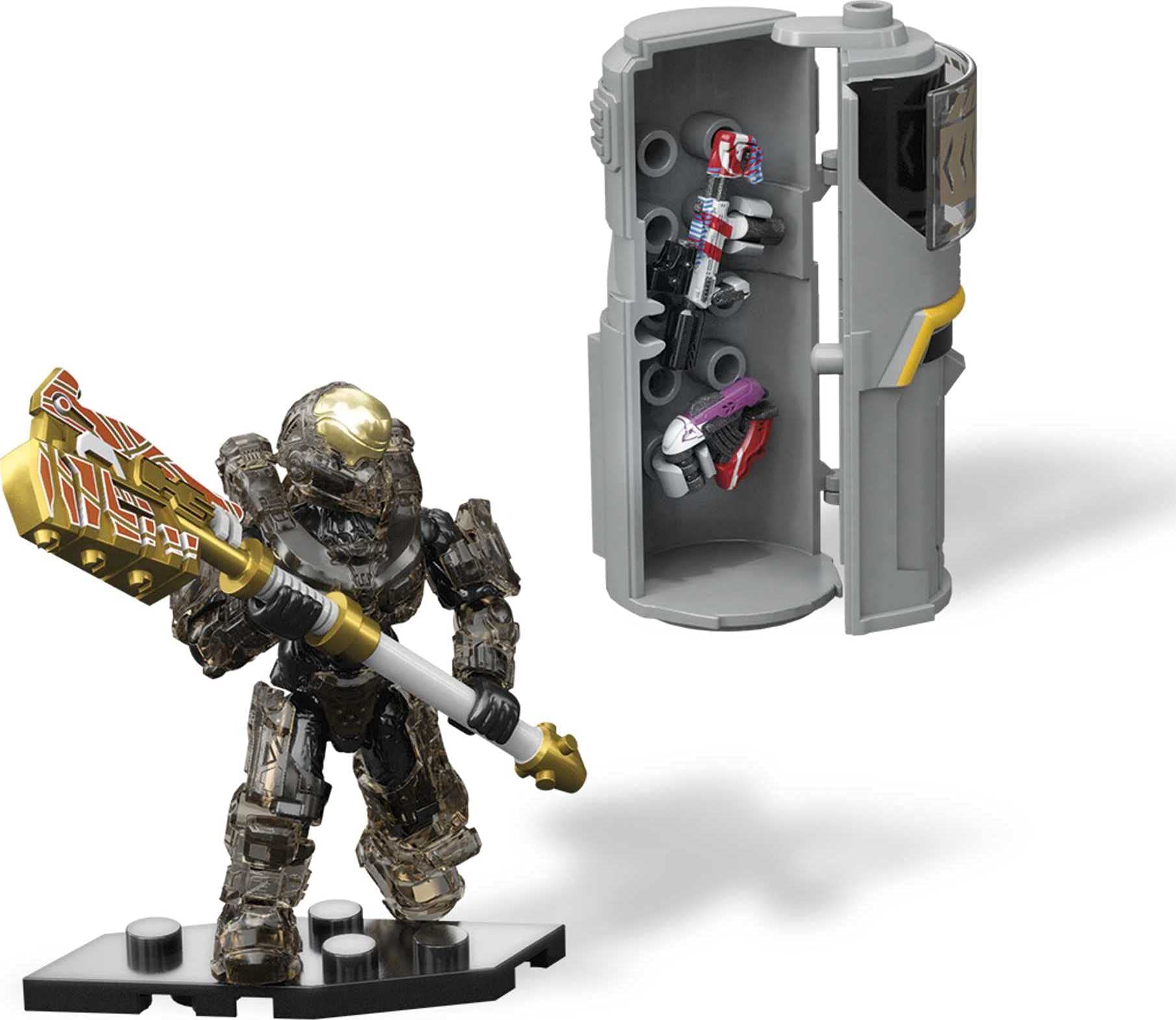 Mega Construx Halo Weapons Pack REQ station enabling weapon storage and customization.