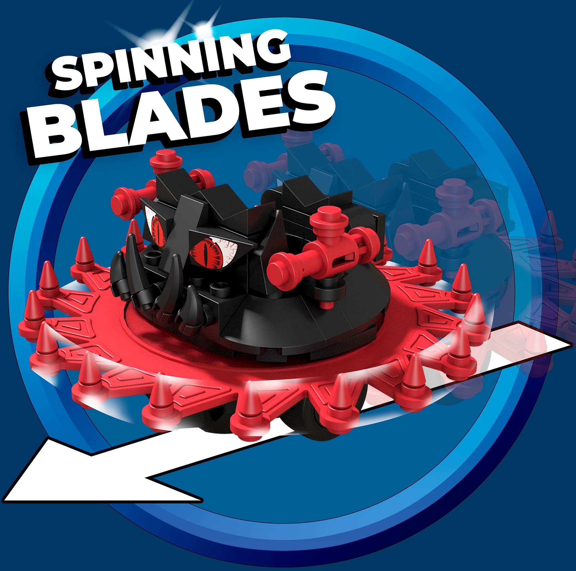 Mega Construx Roton spinning blades capturing dynamic motion