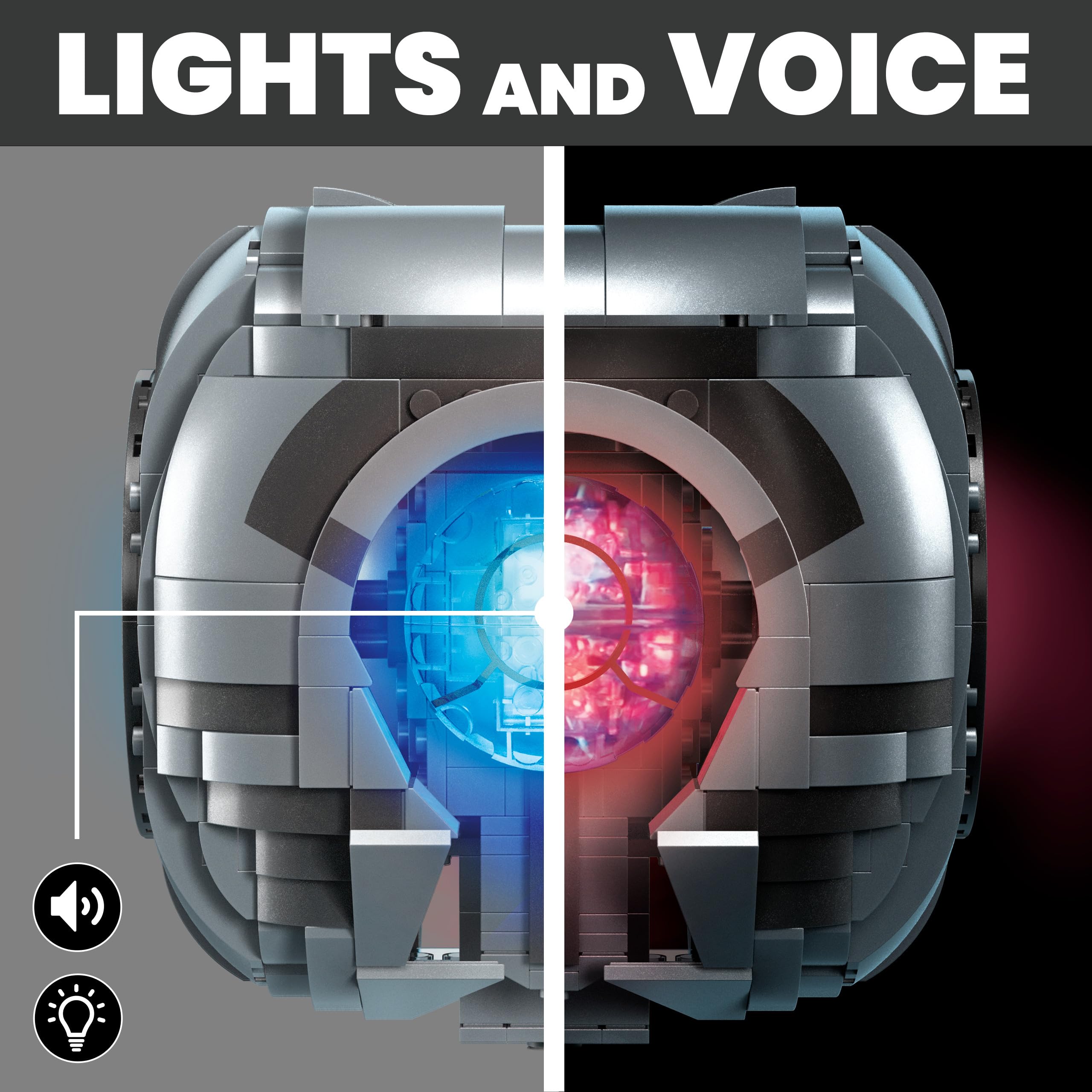 Halo 343 Guilty Spark lights shining to enhance display and interaction