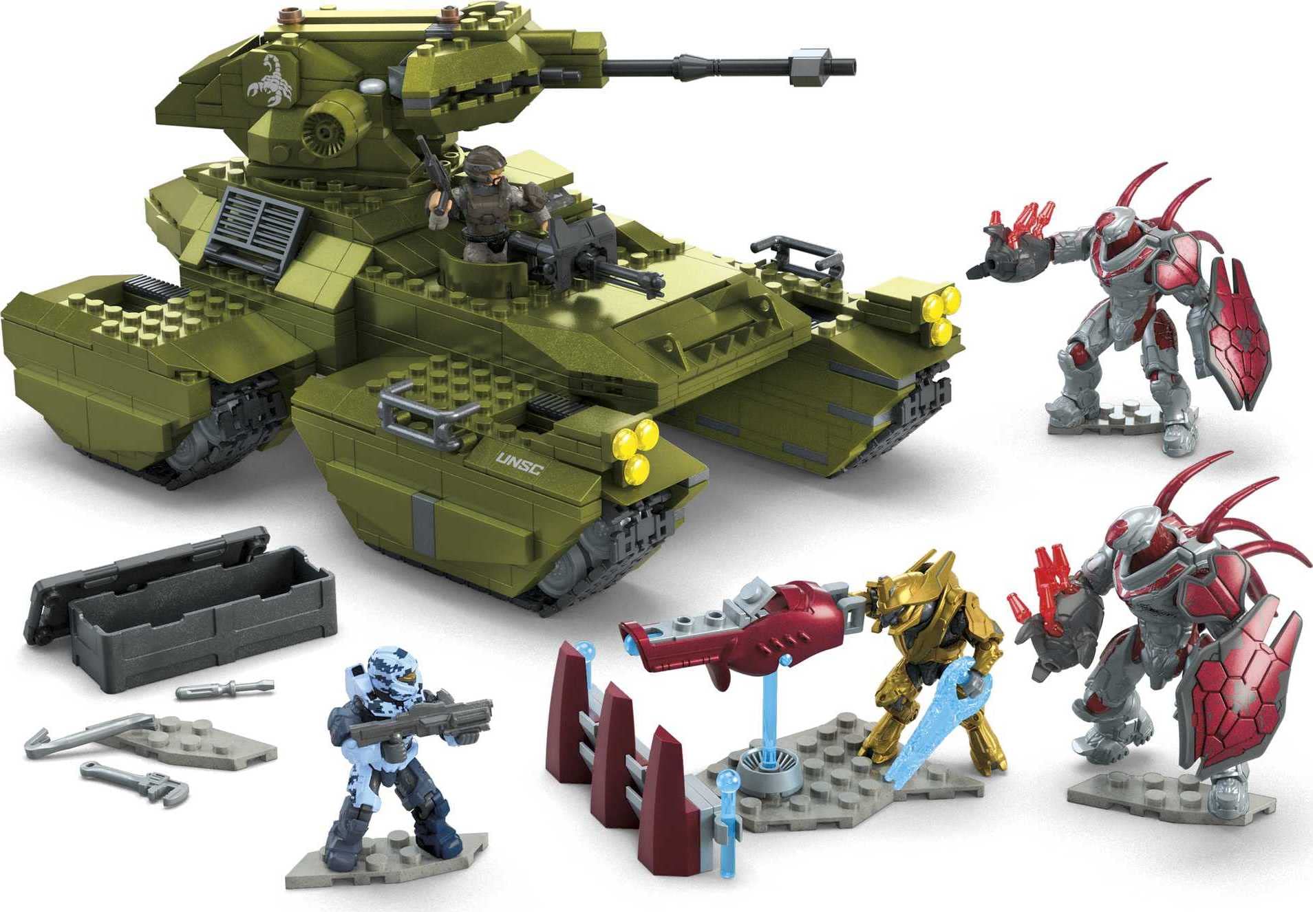 Mega Halo Scorpion bricks 993-piece count for expansive builds