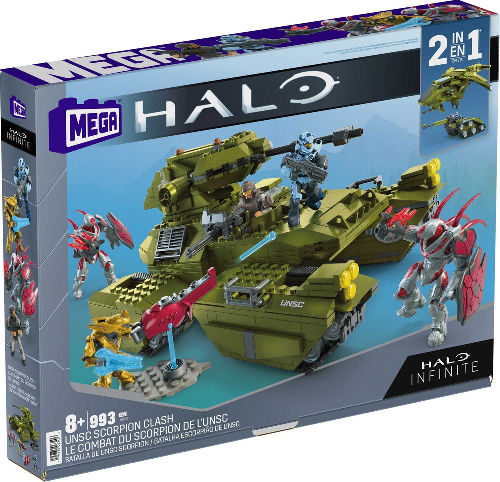 Mega Halo Scorpion display box front for collectors' shelves
