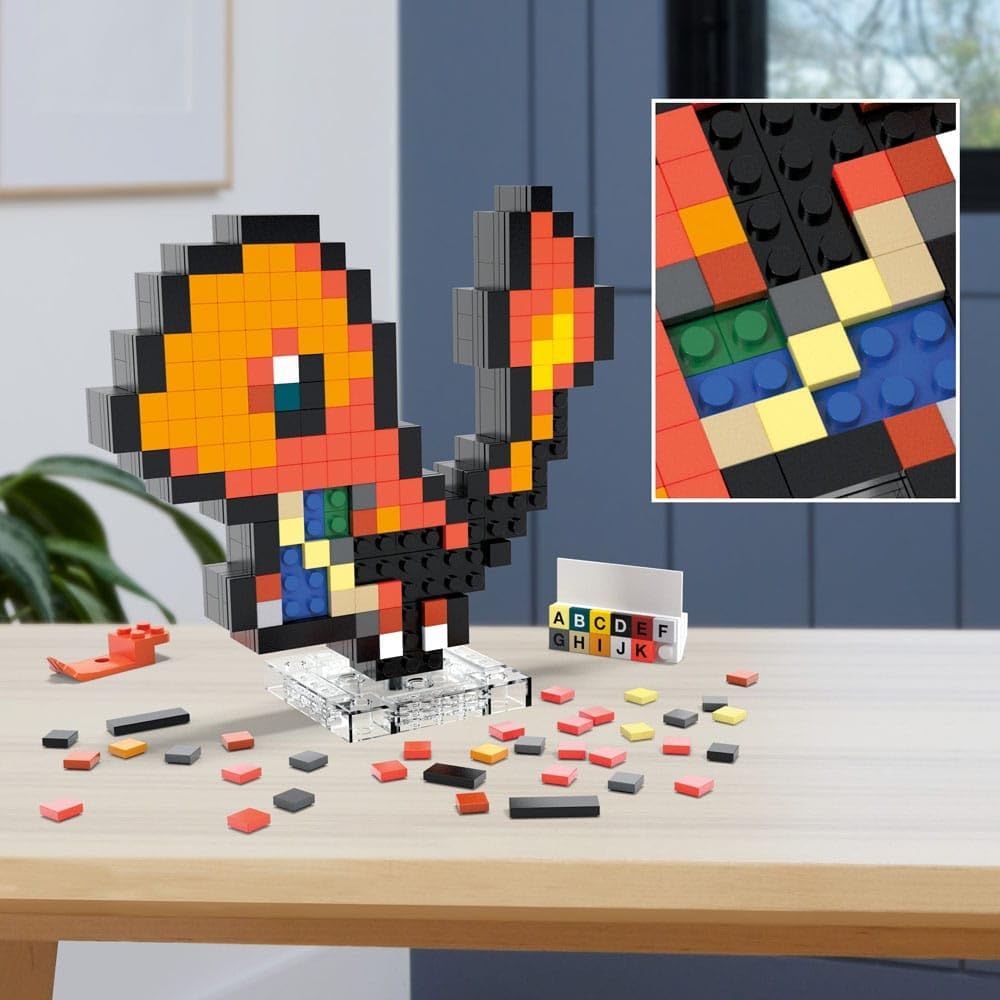 Glumanda wall mount base lets you hang the pixel-art figure for space-saving display